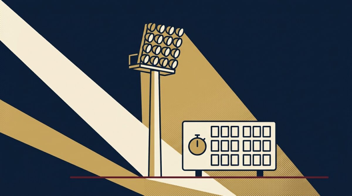 Stadionin valonheitin, tulostaulu ja sekuntikello